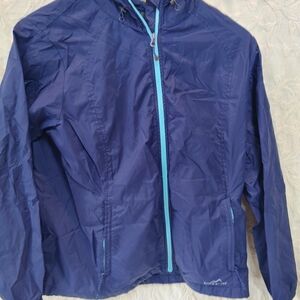 Blue Windbreaker Jacket Eddie Bauer Blue Women's XL